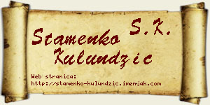 Stamenko Kulundžić vizit kartica